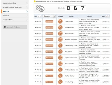 Oh yeah, Medals are back too via the browser-based Pokemon Global Link.