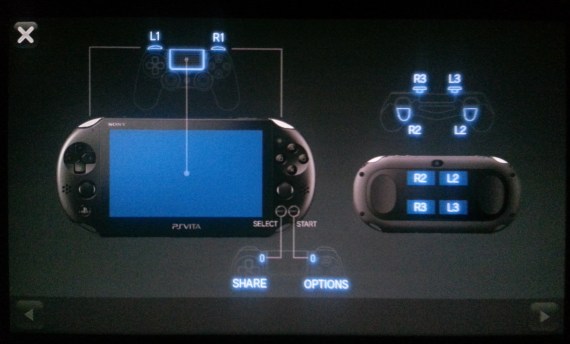 The Dualshock 4 button layout adapted for Vita.